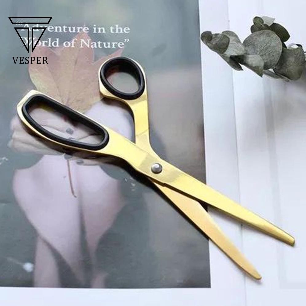 

golden scissors asymmetric / gunting korea gold serbaguna minimalis design office house hold korean stationery Nugi