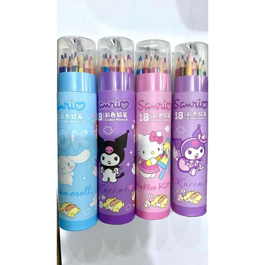 

POM Pensil warna kartun lucu imuttabung isi 18pcs pensil warna color karakter korea lucu Nugi