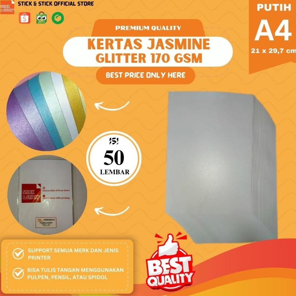 

Kertas Jasmine Glitter Fancy 170 gsm A4 isi 50 lembar Nugi