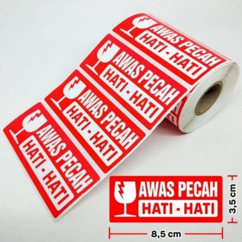 

Stiker Fragile Awas Pecah 8,5 x 3,5 cm ( 1 roll / 500 pcs) Nugi