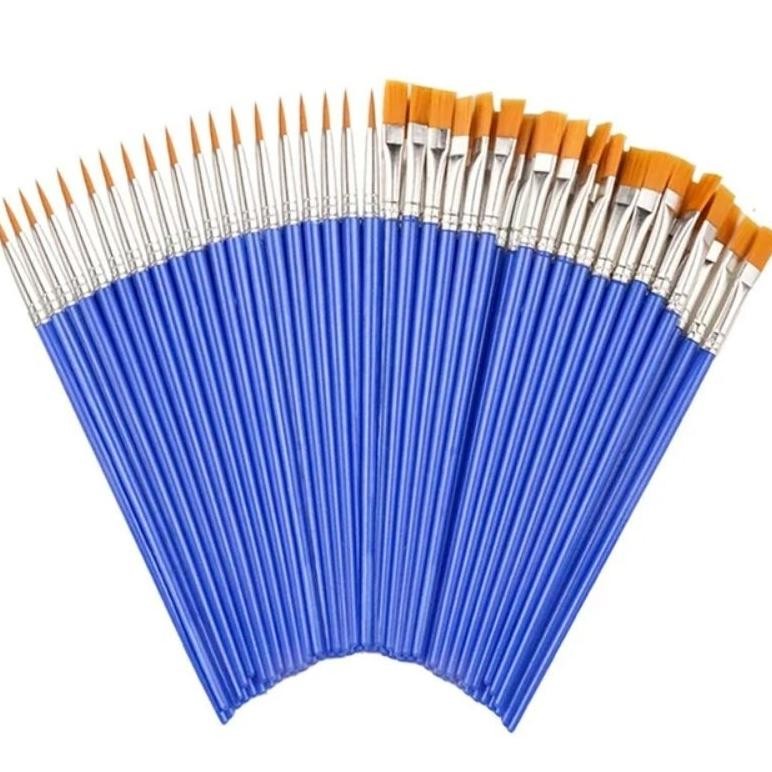 

Kuas Lukis Flat Brush Body Painting Bahan Nilon Warna Biru Nugi