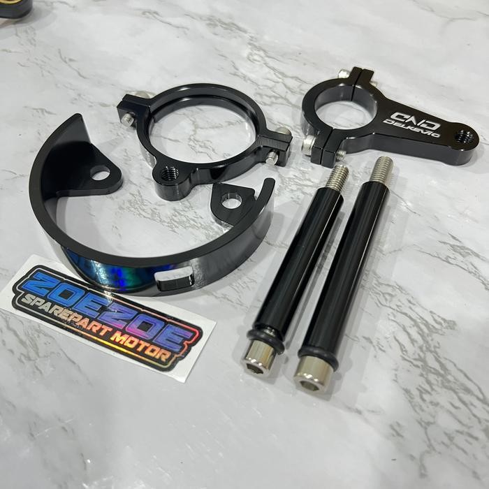 (Terbaru) Steering Damper Gsx Plus Stabilizer Matris Carbon Breket Delkevic Ori Bestseller