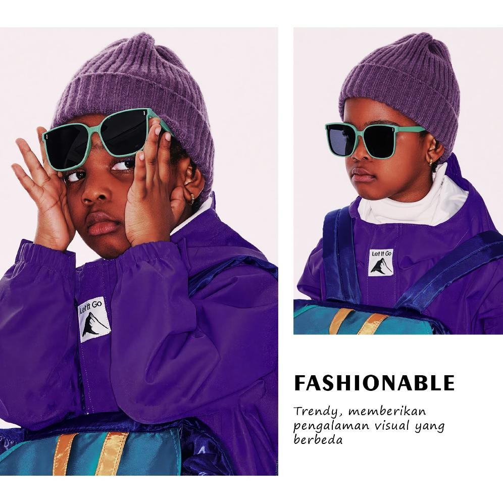 Baru Kigo Kacamata Sunglasses Anak Kotak Tr90 Polarized Ringan Korean Style 0013