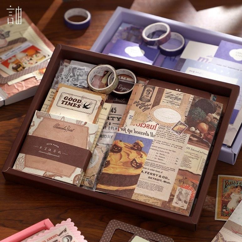 

155pcsJournal Kit Set Gift Box / Paket Set Agenda / Notebook lucu/diary lucu / Buku Tulis Catatan Karak Nugi