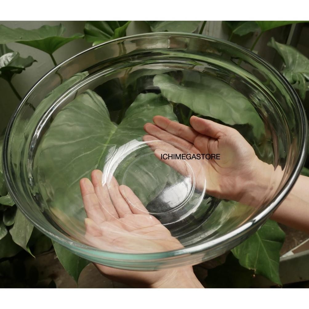 ICHIMEGASTORE Mangkuk JUMBO Sayur Kaca Besar Diameter Mangkok Sayur Mixing Bowl Nugi