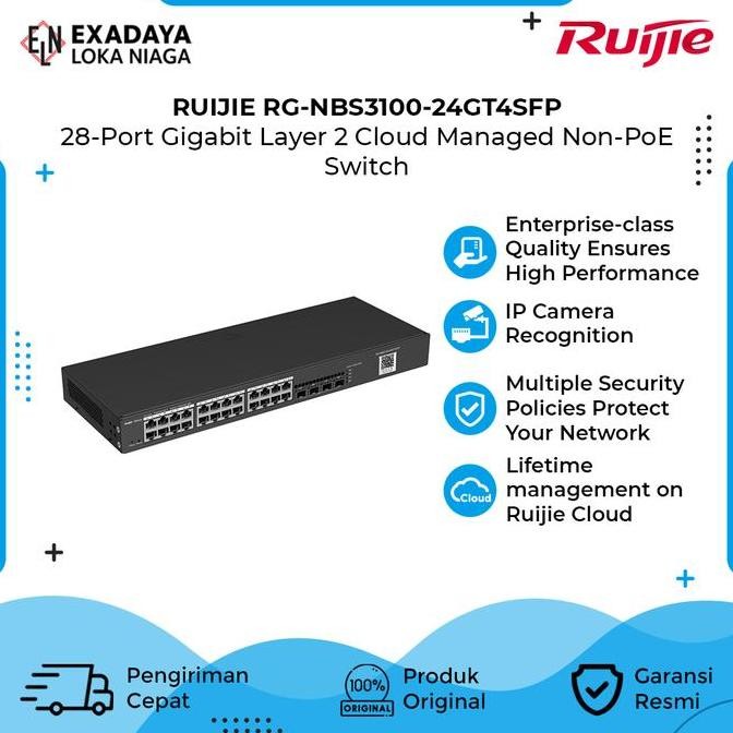 Ruijie RG-NBS3100-24GT4SFP , 24 Port Gigabit + 4 SFP L2 Managed Switch