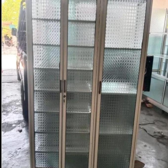 Tempat Sepatu Sandal Minimalis Rak Sepatu Dan Helm Alumunium 3 Pintu/Rak Sepatu Alumunium/Rak Helm A