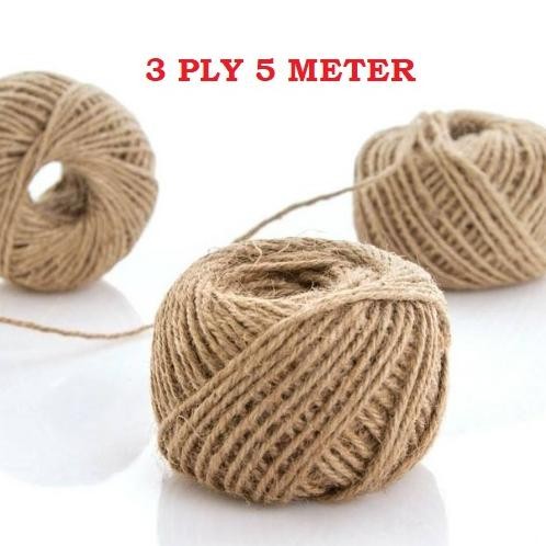 

Rd1- Tali Rami Halus 3 Ply 5 Meter - Tali Goni Klip Kayu - Tali Dekorasi Foto - Tali Kain - Tali Cokelat - Tali Karung