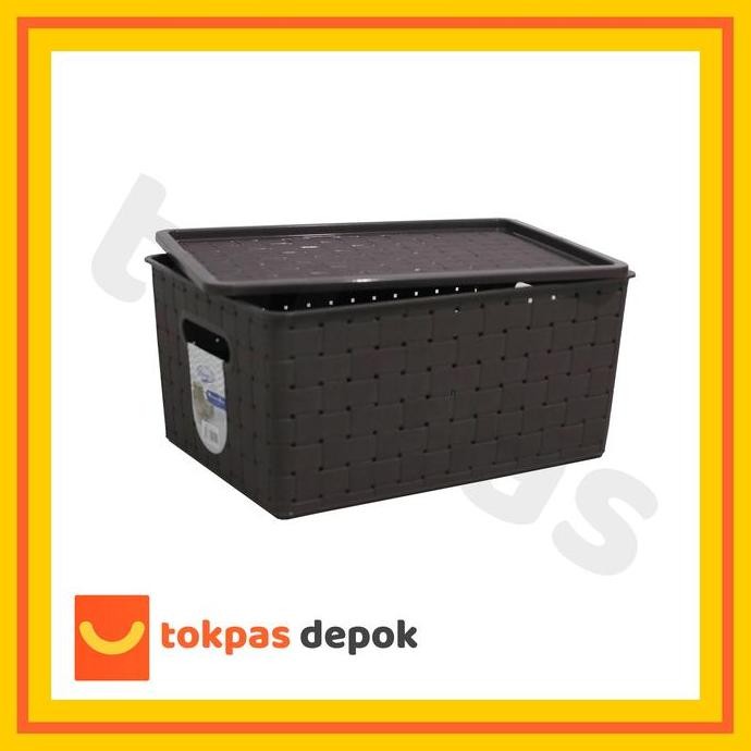 Keranjang Minimalis Keranjang Lugano Ukuran L + Tutup Keranjang Serbaguna Hawaii 9252 Dt Plastik Org