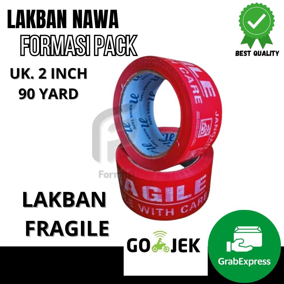 

Rd1- Lakban Fragile Merah 90 Yard X 2 Inch Murah Jangan Dibanting ( Merek Nawa Tape)