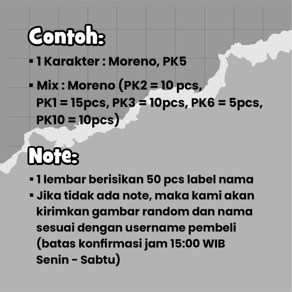 

Label Kain Stiker Baju Karakter Game Pokemon Isi 50 Pcs Bisa Custom Nama Lk1