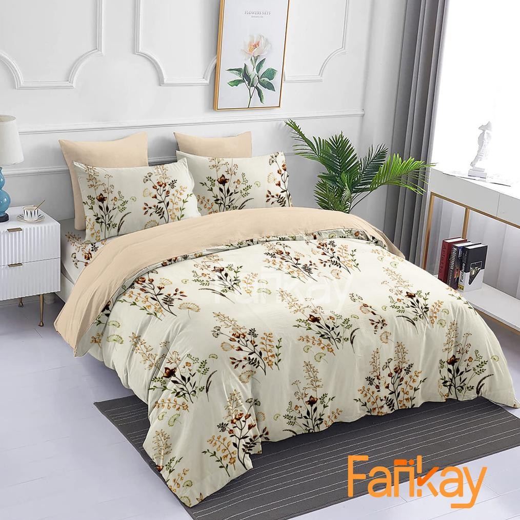 Bed Cover Set Sprei Bunga Theresia Mix Coksu - Ukuran Lengkap 180x200/160x200/200x200 - Fankay Bedco