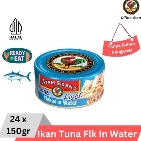 

NO_MORE Ayam Brand - Ikan Tuna Kaleng Flakes Light in Water 24 pcs 150gr
