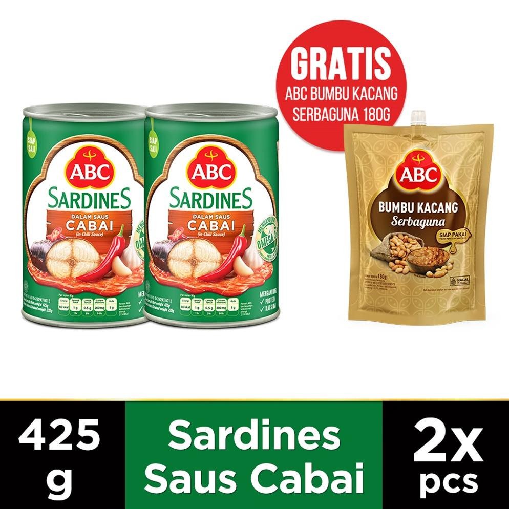 

NO_MORE ABC Sarden Cabai 425g Buy 2 Free ABC Bumbu Kacang Serbaguna 180 g