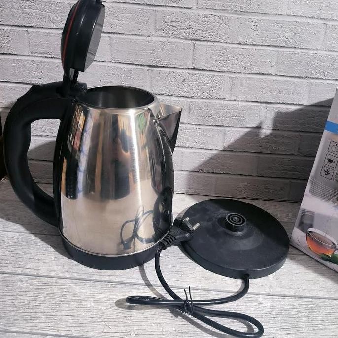 Sqrs Electric Kettle Teko Stainless Listrik 2 Liter 500 Watt Steel Kitchenware
