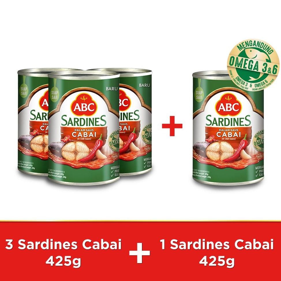 

NO_MORE ABC Sarden Saus Cabai 425 g - Buy 3 pcs Get 1 pcs Free