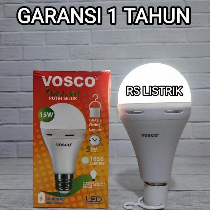 Vosco Lampu Led Bulb 15W Magic Genius Emergency Ac Dc 15 Watt Garansi