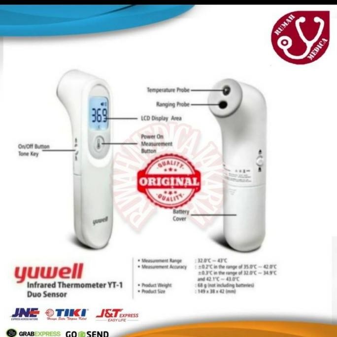 Thermometer Yuwell Original / Termometer Non Contak Yuwell Yt -1C