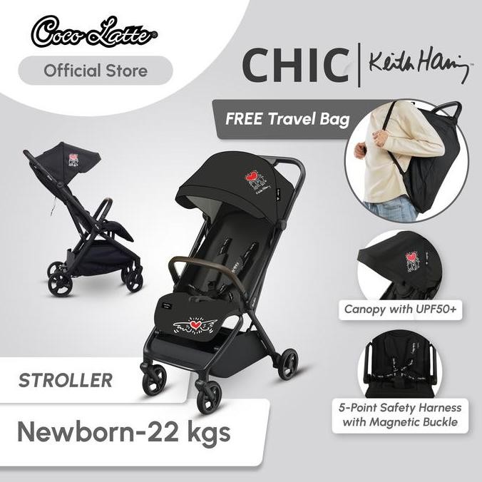 Cocolatte | Keith Haring Chic Black Stroller