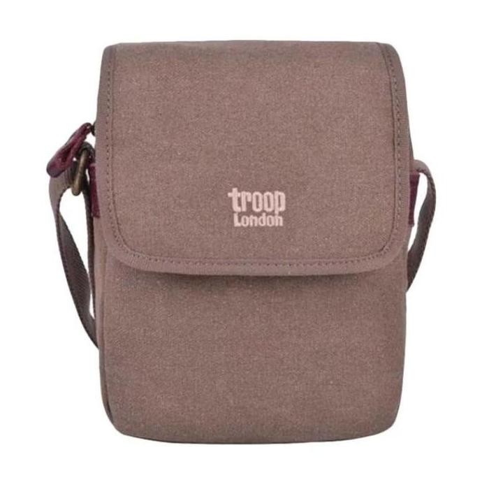 Troop London Canvas Shoulder Bag Brown Authentic