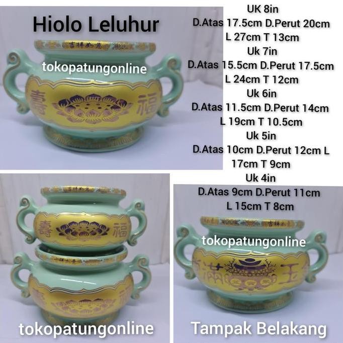 Hiolo Leluhur Cu Sien Keramik Hijau 8In