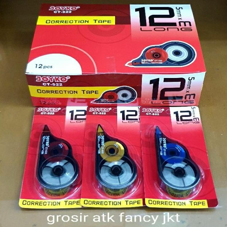 

Tipex Kertas Correction Tape Pita Kosi Joyko Ct522 12 Meter X 5 Mm