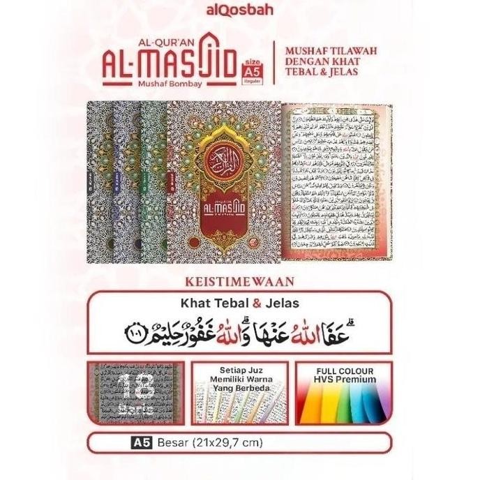 

AlQuran Wakaf Al Masjid (Paket Beli 2 Free 1) Mushaf Bombay Ukuran A5 Al-Qur'An CS