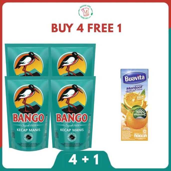 

Promo Bango Kecap Manis Pouch Refill 700g Paket 4 Gratis Buavita 245ml