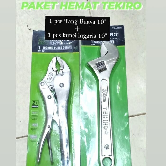 MPS PEKET HEMAT TEKIRO Tang Buaya 10" + Kunci inggris 10" TEKIRO PROMO