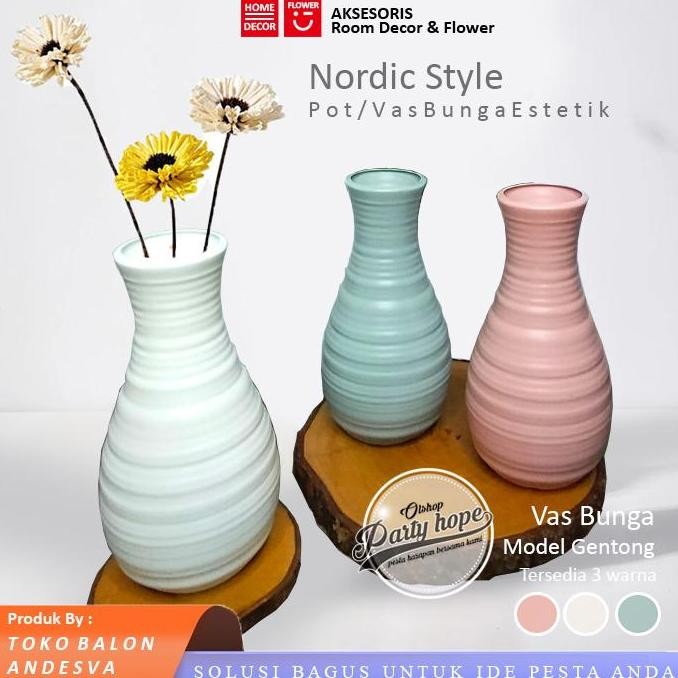 *#*#*#*#] Vas Bunga Plastik Gentong / Pot Bunga Estetik / Hiasan Dekorasi Rumah
