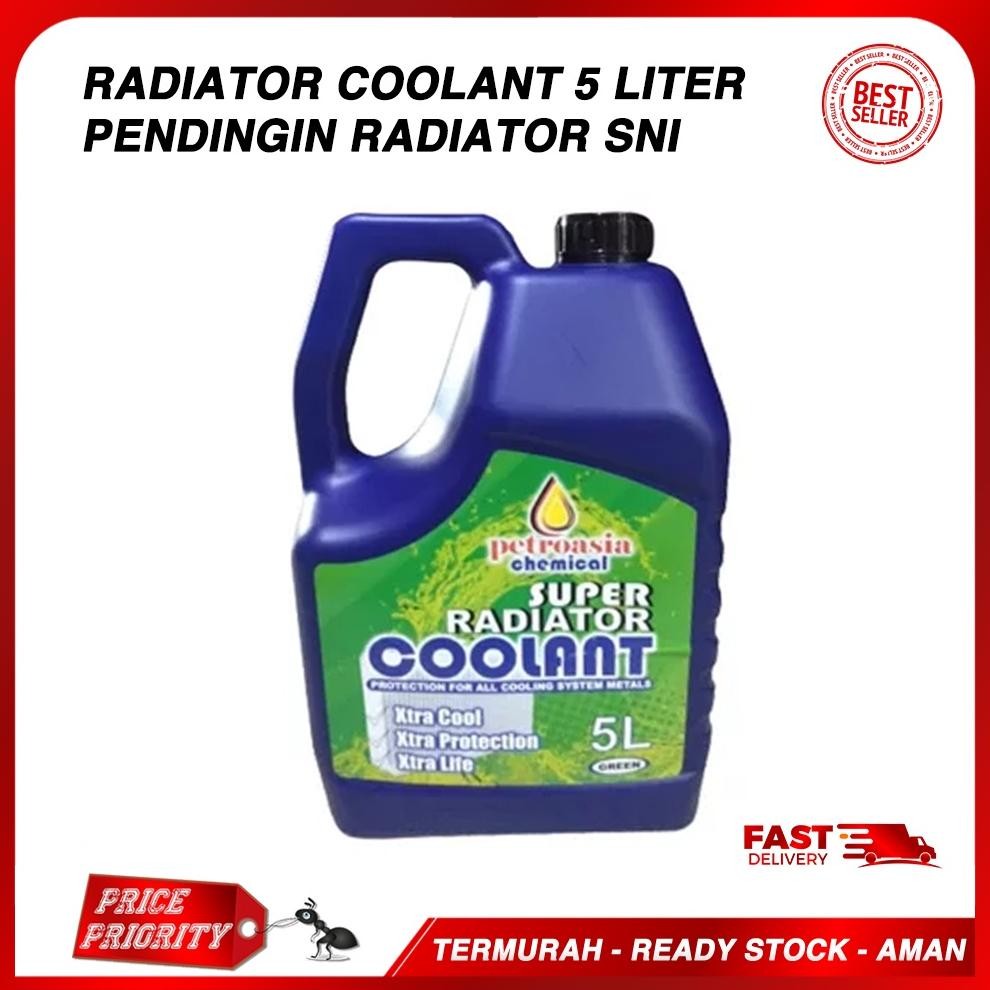 Air Raditor Mobil 5 Liter Anti Karat / Radiator Coolant Super Green SNI Merk PETROASIA 5L aSt