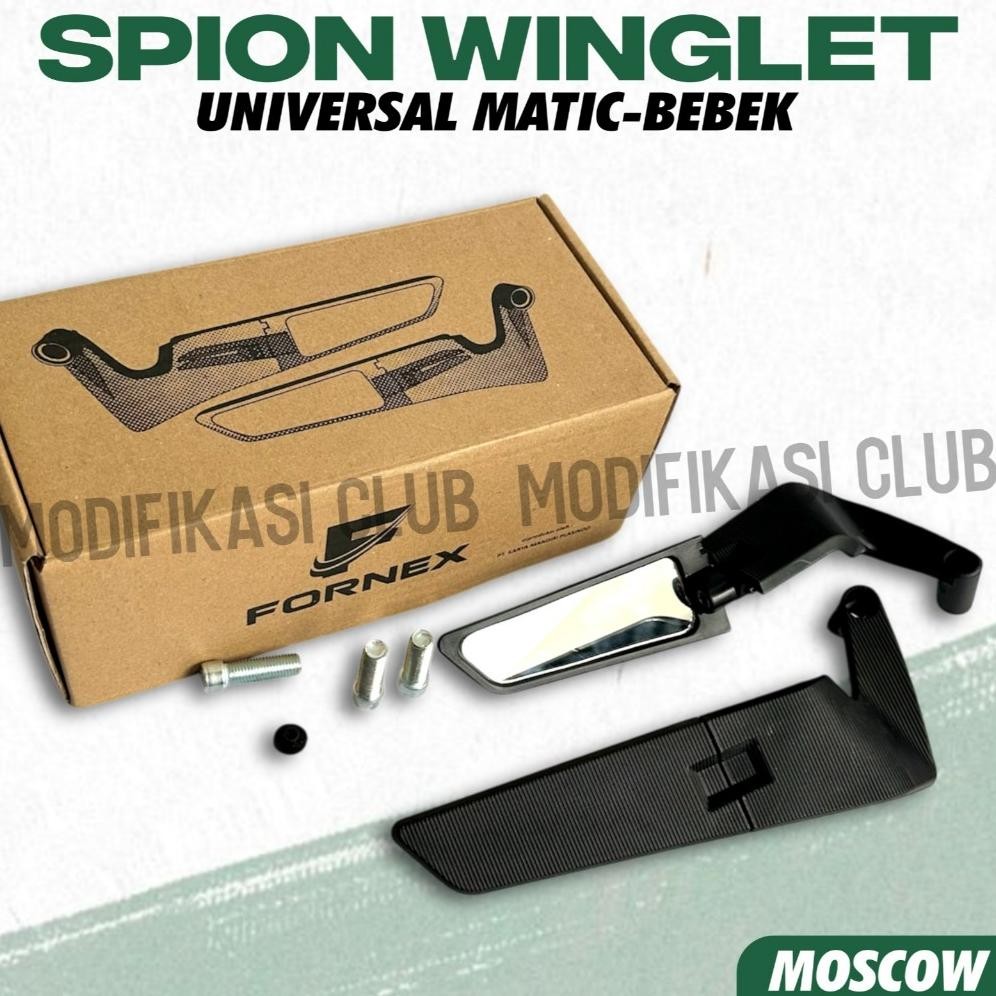SPION WINGLET UNTUK MATIC / BEBEK UNIVERSAL bisa diputar SET SEPASANG KIRI KANAN INCLUDE BAUT DLL TI