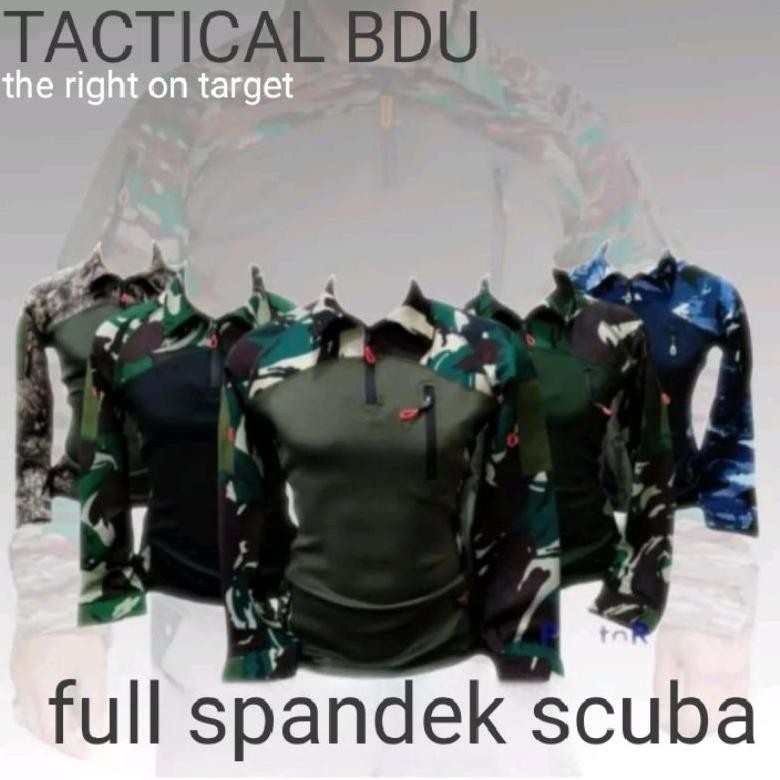 BAJU TACTICAL BDU / BAJU BDU TACTICAL BAHAN FULL SPANDEX SCUBA /TSHIRT TACTICAL BDU