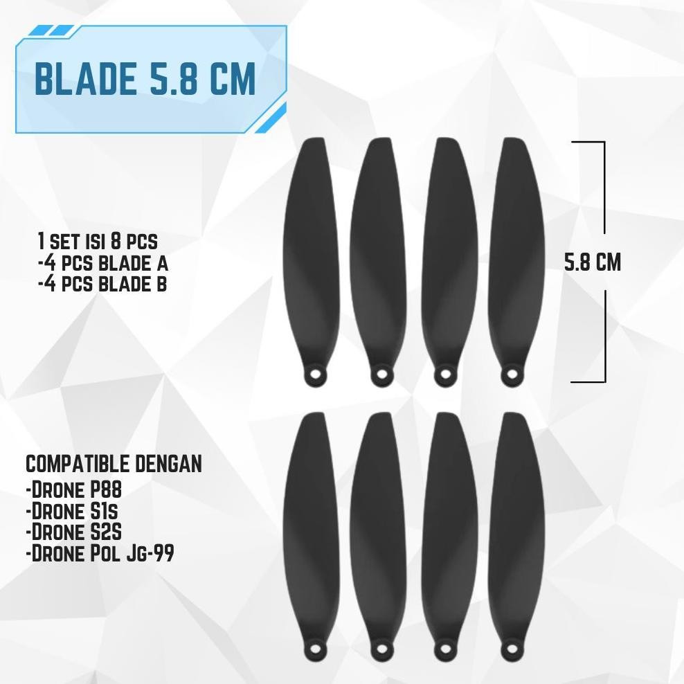 Cleair O2 - Propeller 5,8 cm Baling Baling-baling Drone GPS pro Aksesoris Blades Screw Drone S1S aSt