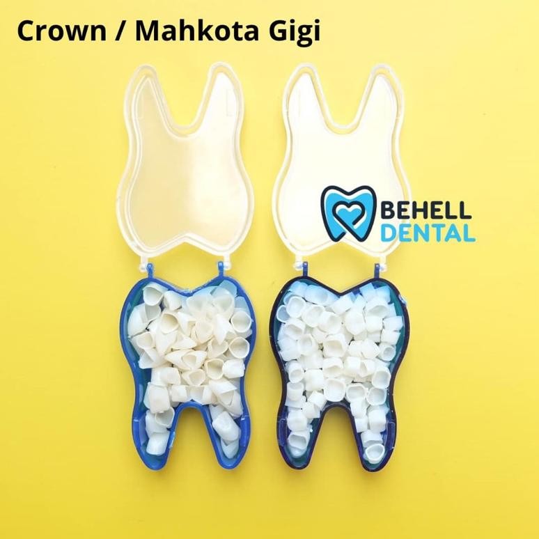 Isi 50Pcs CROWN MAHKOTA SARUNG GIGI Anterior Posterior - Penambal Tambah Gigi Palsu Gigi Ompong - Te