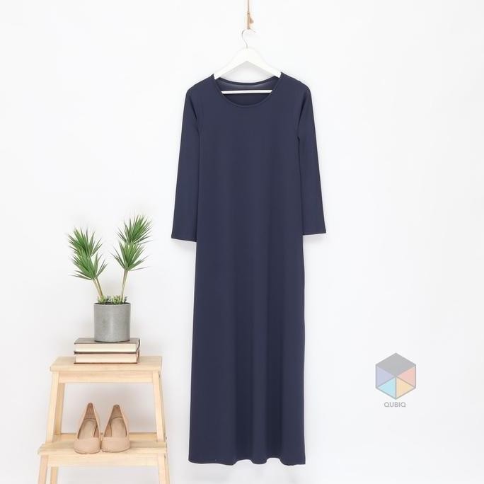 Dalaman Manset Gamis Inner Dress Premium Lengan Panjang Allsize Polos Hitam - Formal Kerah Muslim Ny