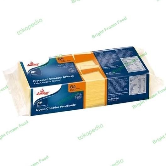 

Anchor Processed Cheddar Cheese 84 Slices Keju Orange Colour 1Kg