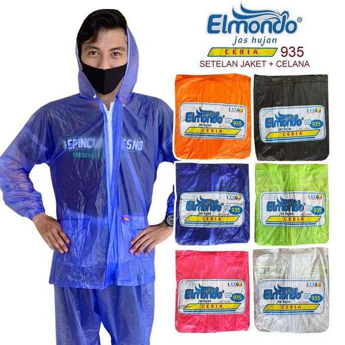 ORI - JAS HUJAN ELMONDO CERIA SETELAN JAKET CELANA DEWASA FASHION