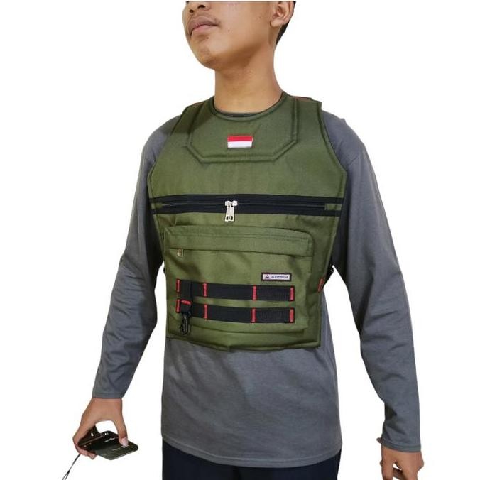 ORI - ROMPI MOTOR ANTI ANGIN PELINDUNG DADA PRIA DENGAN KANTONG BESAR