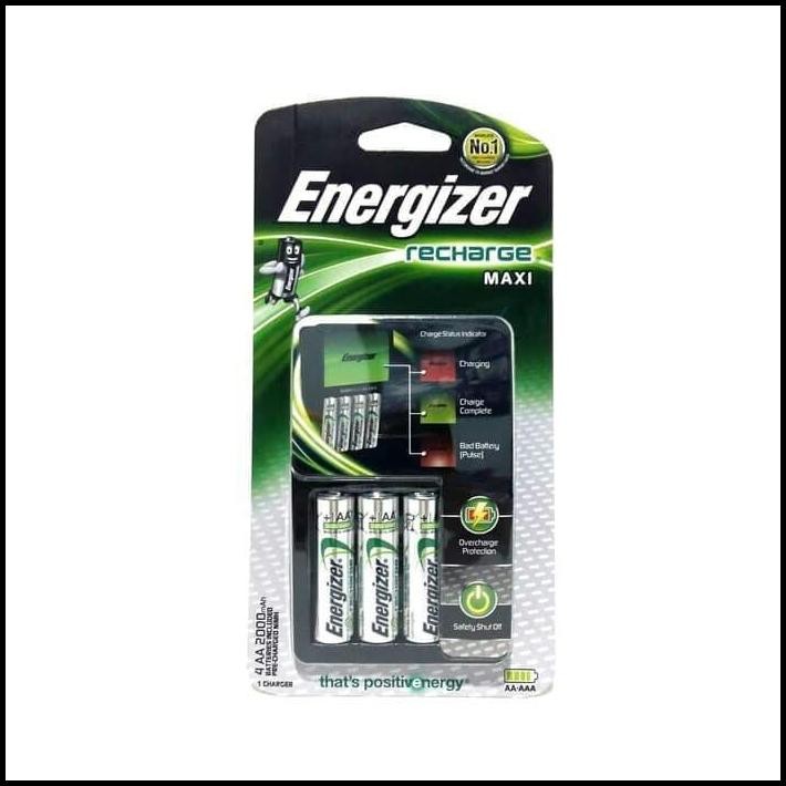 Charger Energizer MAXI isi 4 Baterai Energizer MAXI AA AAA ORI