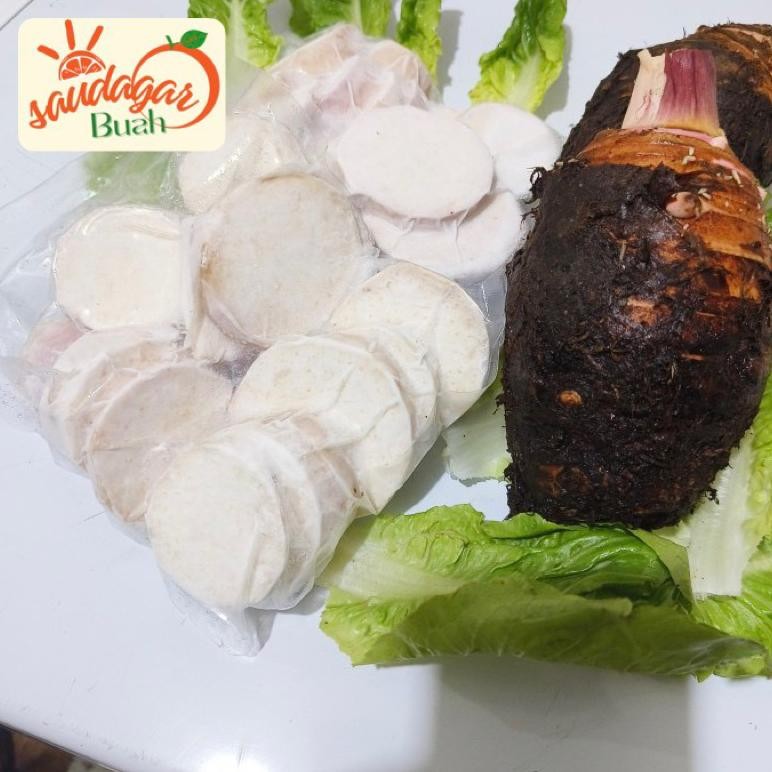 

TALAS PONTIANAK KUPAS TALAS POTONG FRESH FROZEN READY SIAP MASAK aSt