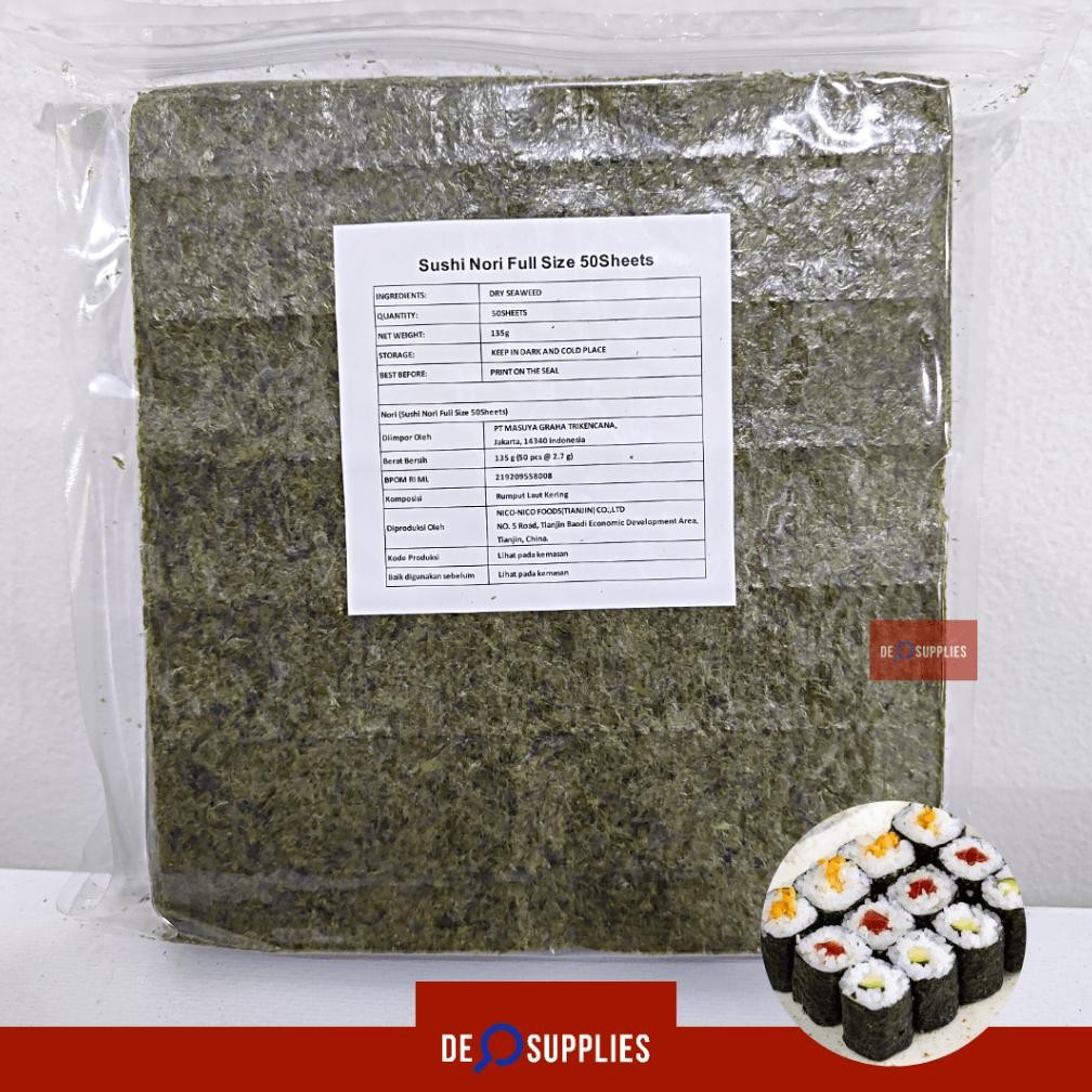 

Sushi Nori NICO Rumput Laut 50 lbr - Seaweed Onigiri Yaki Sushi Kimbap Kimbab Gimbab Gimbap aSt