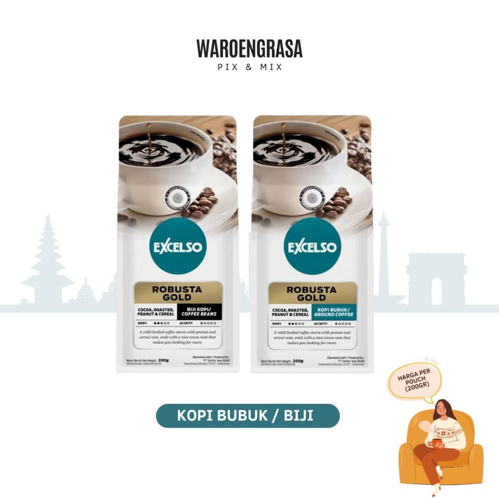 

Excelso Kopi Bubuk / Biji - Robusta Gold - 200gr aSt