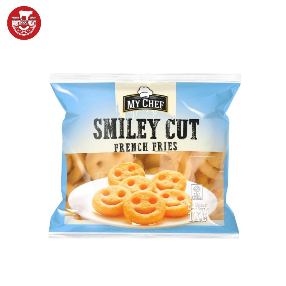 

MY CHEF Smiley Cut French Fries / Kentang Goreng Frozen 1kg - Brothermeatshop aSt