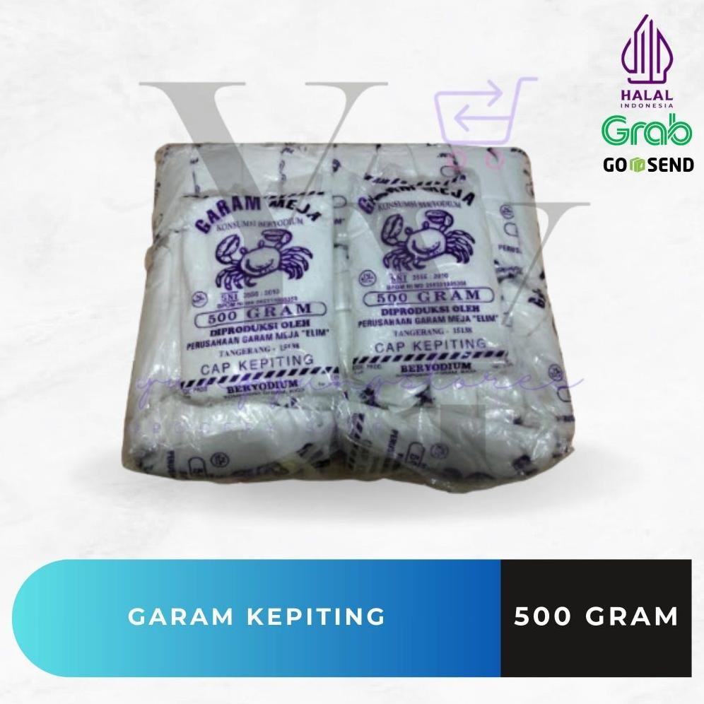 

1 Bal Isi 20 Bungkus Garam Meja Cap Kepiting 500 gram aSt
