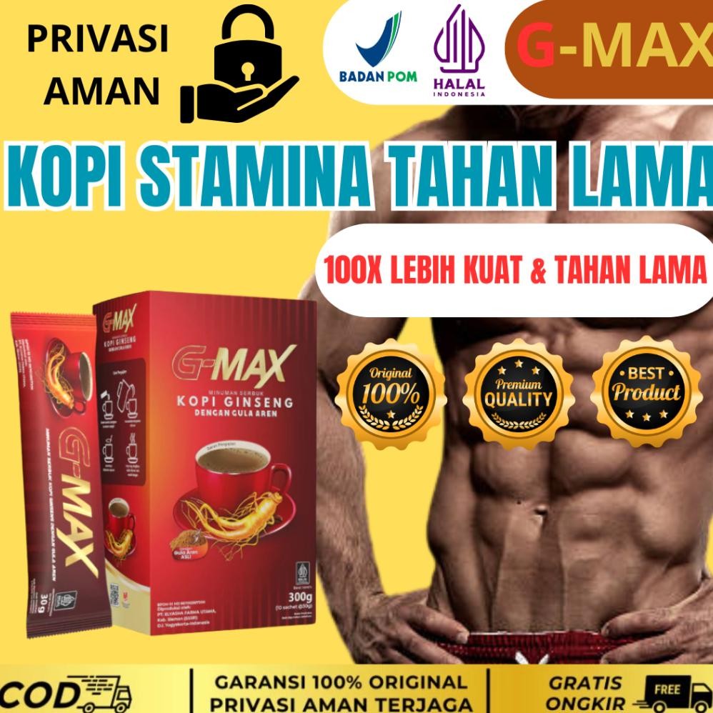 

G-max Kopi Gingseng Penambah Stamina Pria Ketahanan Kuat Tahan Lama Seperti Kopi Gatot Kaca Bpom aSt