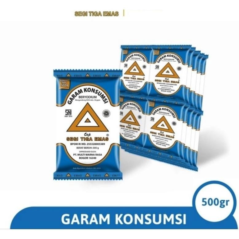 

Garam Meja Cap Segitiga Emas 1bal isi 500 gr x 20pcs GROSIR aSt