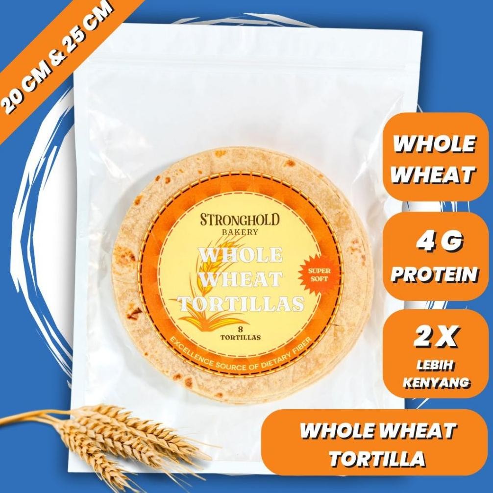 

Whole Wheat Tortilla Kulit Kebab Gandum / Salad Wrap 20 cm Stronghold Bakery aSt