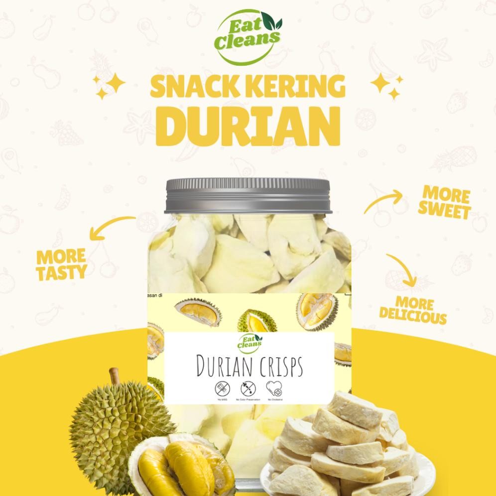 Freeze Dried Durian - Snack Freeze Dried Fruit - Snack Keripik Durian Kering - Camilan Sehat Durian 