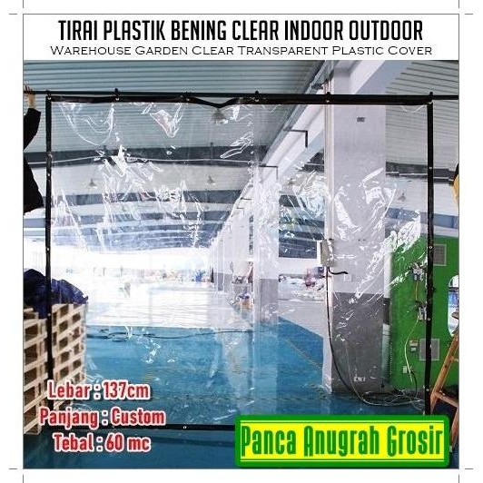Tirai Plastik Bening Sekat Ruangan Gudang / Plastik Transparan Meteran